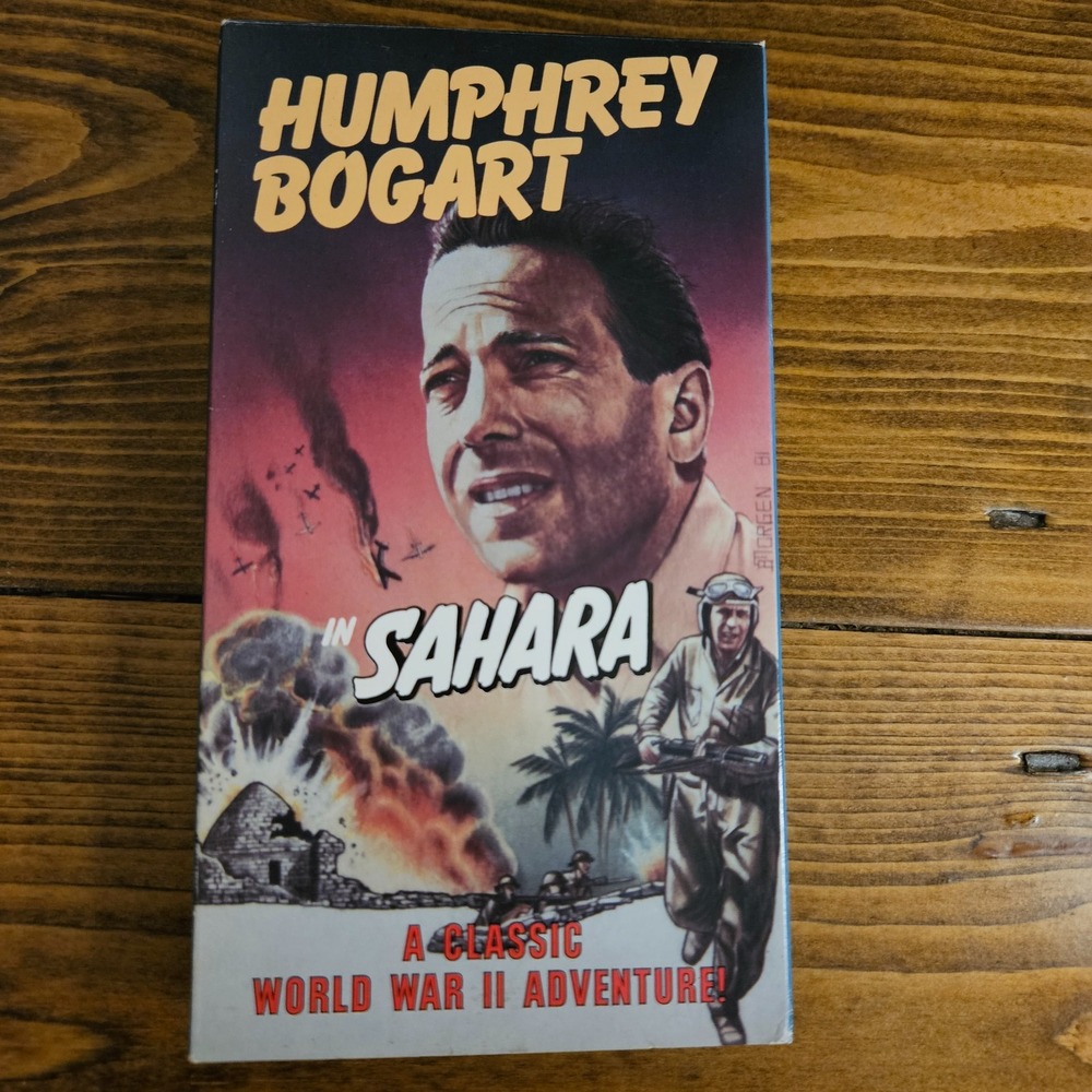 Sahara (1943) VHS – Humphrey Bogart WWII Classic‎ Film – GoodTimes 1988 B&W
